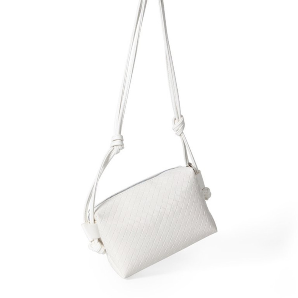 Adjustable Shoulder Strap Zipper Crossbody Messenger Bags White